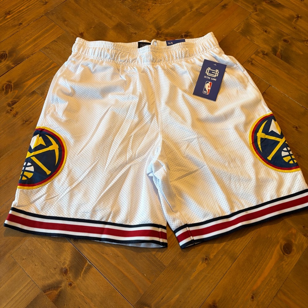 NWT Denver Nuggets Ultra Game White Classic Basketball Shorts - Men’s Medium